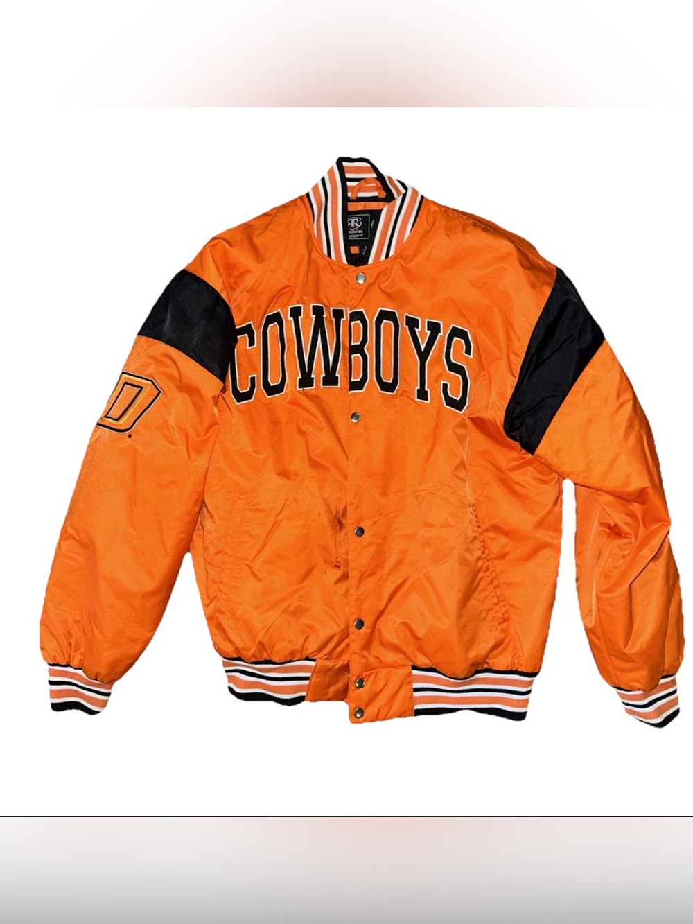 Vintage Oklahoma State Cowboys Satin Bomber Jacket Orange OSU large